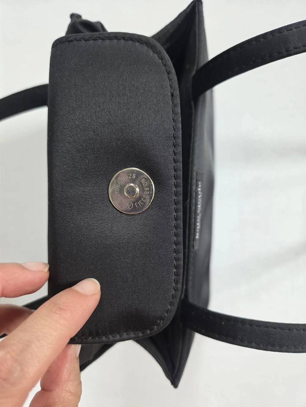 VTG Kate Spade black nylon Sam box tote shoulder bag featuring dual top handles